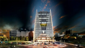 "Modern office tower exterior at Barsha Heights, an alternative to offices for sale in Business Bay, ideal for businesses seeking premium offices for sale in Dubai."