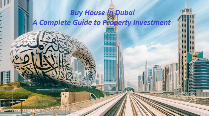 Modern luxury villa in Dubai with Burj Khalifa in the background, showcasing premium real estate options — ideal for those researching how to buy house in Dubai.