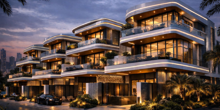 Luxury villa for sale in Dubai at Tilal Binghatti with modern architecture